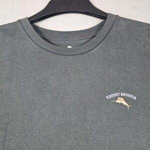 Tommy Bahama Shirt Men Extra Large XL Black Tee Shirt Flamingo Graphic Print